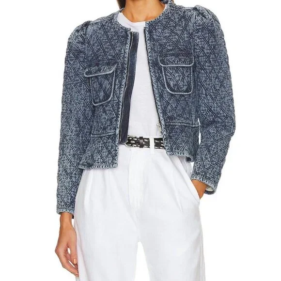 Isabel Marant Étoile Deliona Quilted Jacket – Light Blue | Size 2 - Picture 8 of 16